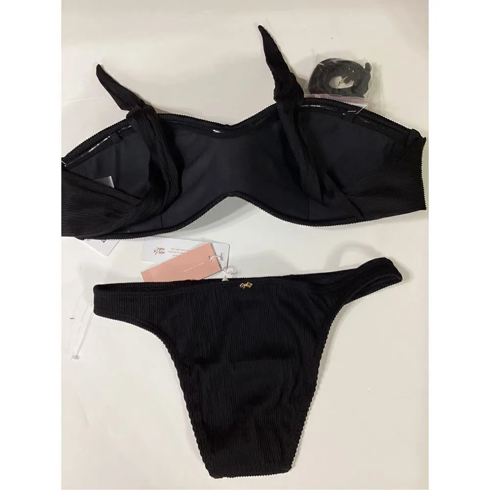 New. Pilyq Black Pearl bikini set. L-top/M-bottom.  Retails $169 - Image 13