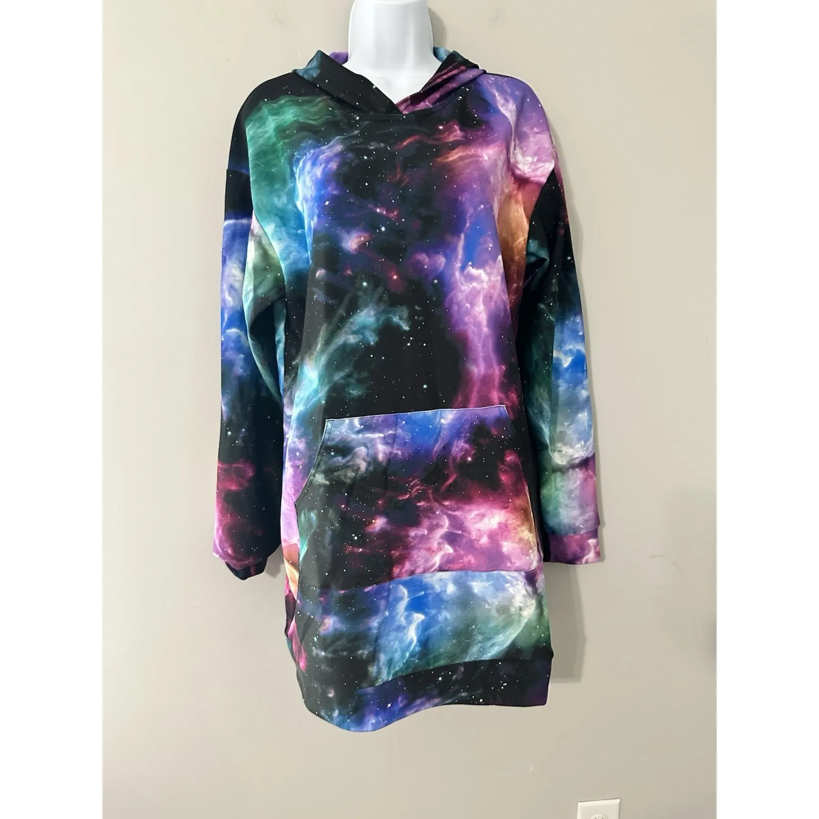 NWT BlackMilk Galaxy Butterfly Slouchy Hoodie Dress Oversized Pullover Size L - Image 3