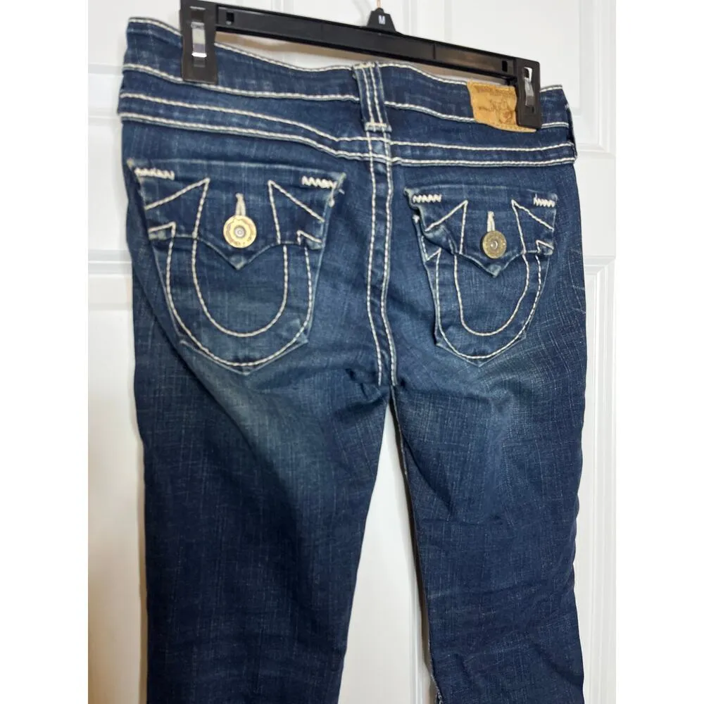 True Religion  Size 26 Low Rise Boot Cut Embellished Back Flap Pockets - Image 2