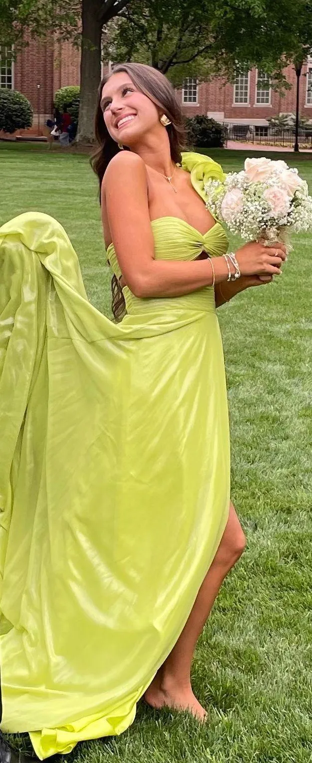 00 Lime Green Prom Dress - Image 3