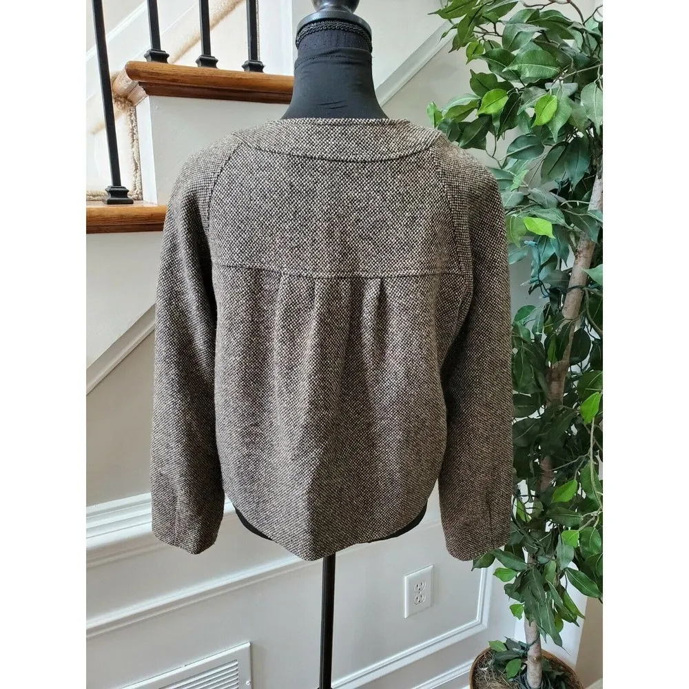 Charter Club Women's Gray Wool & Acrylic Long Sleeve Button Casual Coat Size 10 - Image 5