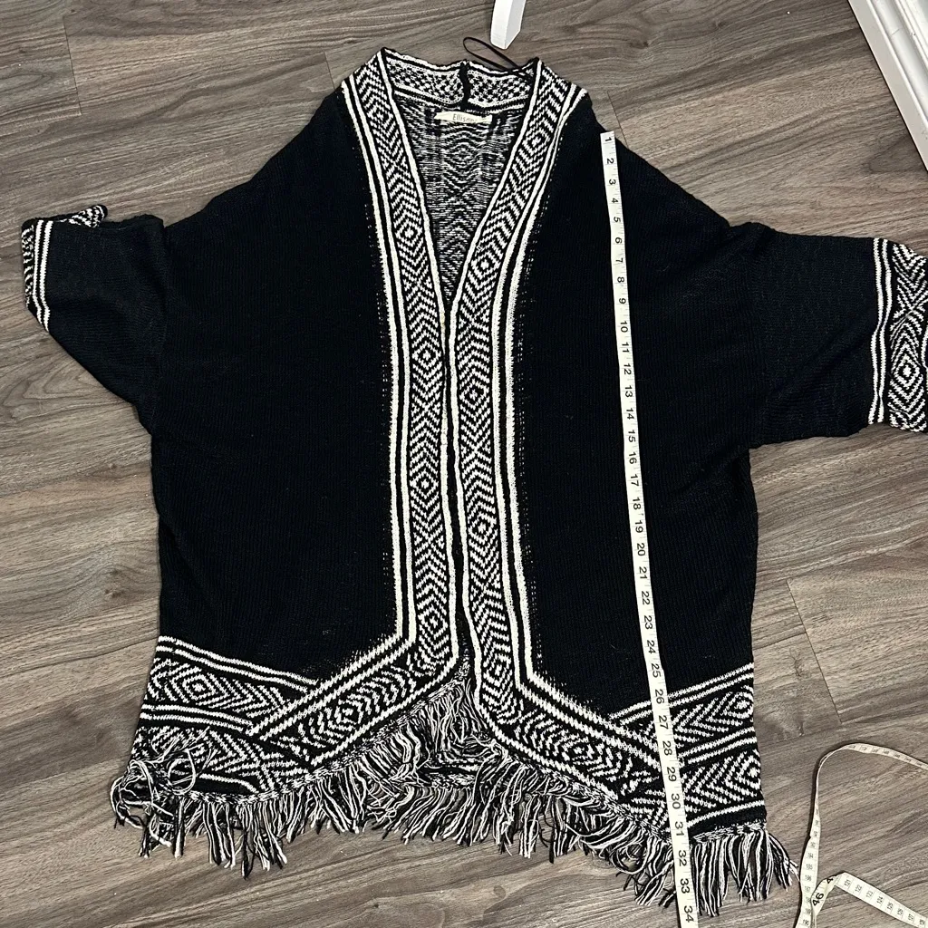 Ellison Black and White Fringe Cardigan - Image 9