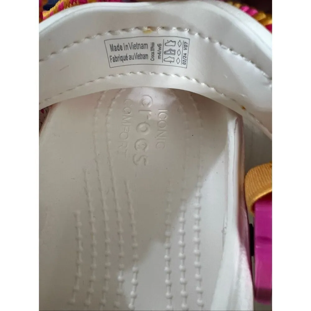 Crocs Hiker Xscape Festival Platform Sandals White Pink Women Size 6 Open Toe - Image 10