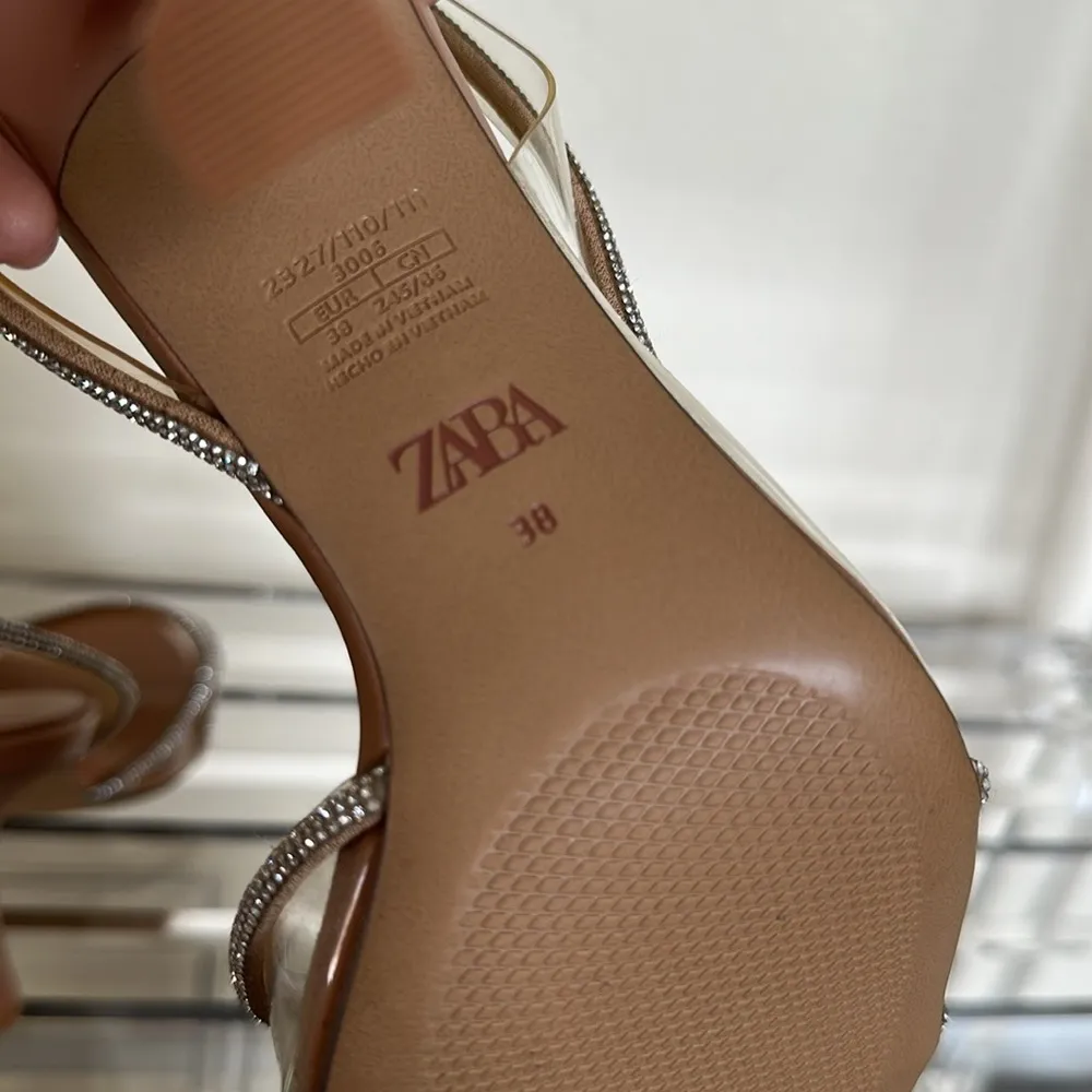 Gorgeous ZARA Rhinestone Vinyl High Heels - Image 3
