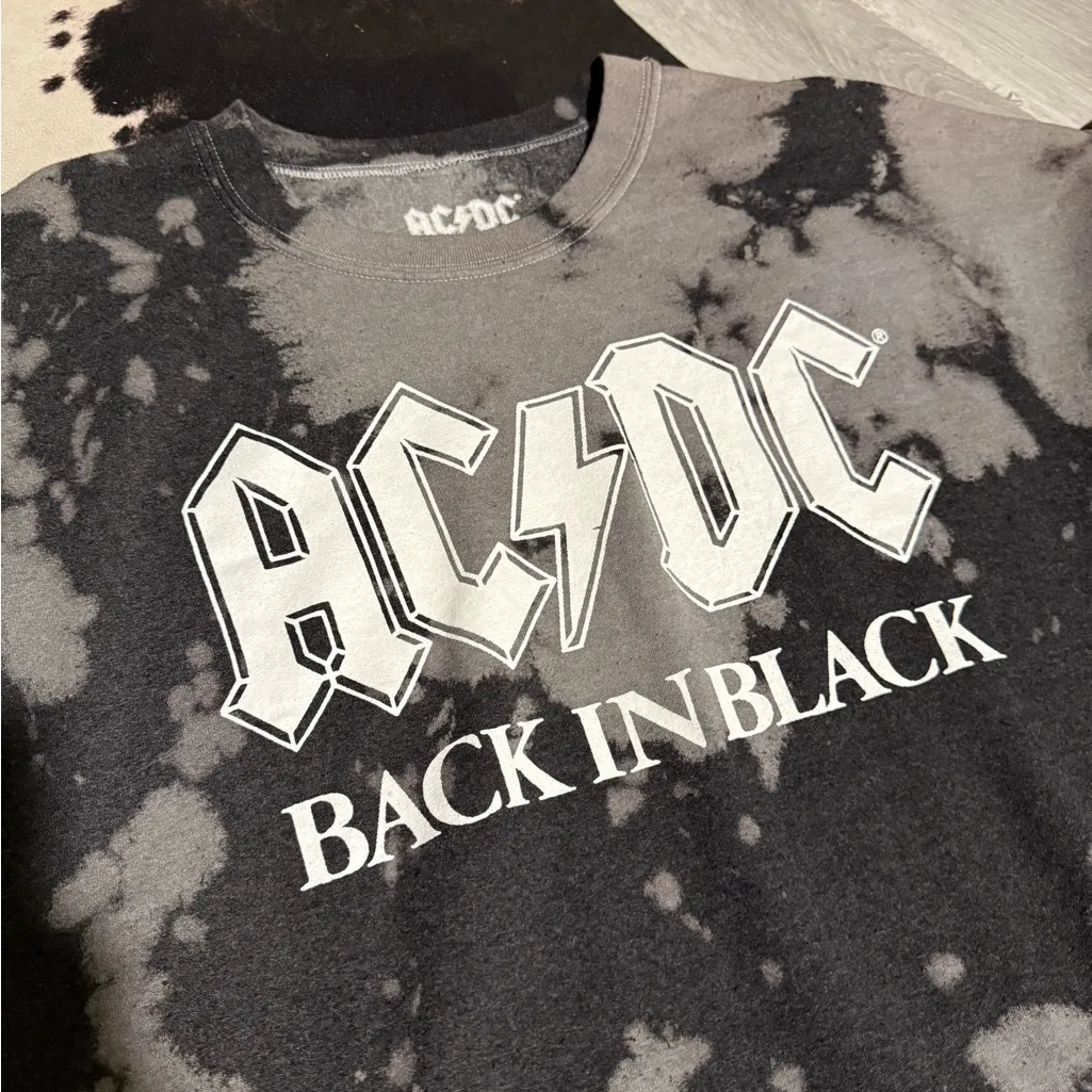 🖤AC⚡️DC🖤Back in Black•Tye-die Oversized Crewneck Sweatshirt🖤 - Image 2