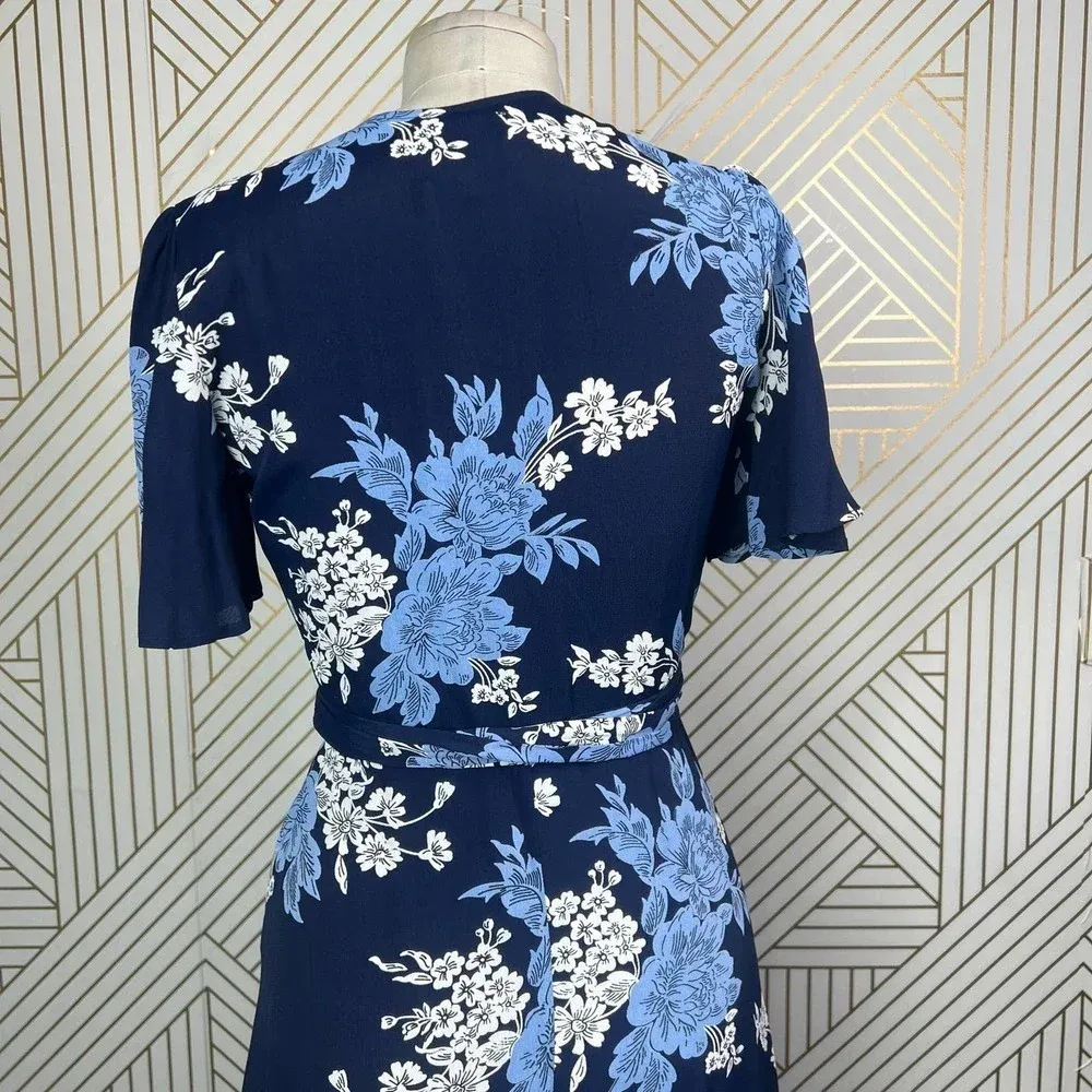 Privacy Please Plaza Floral Wrap Maxi Dress Athena Blue Size‎ US XS - Image 11