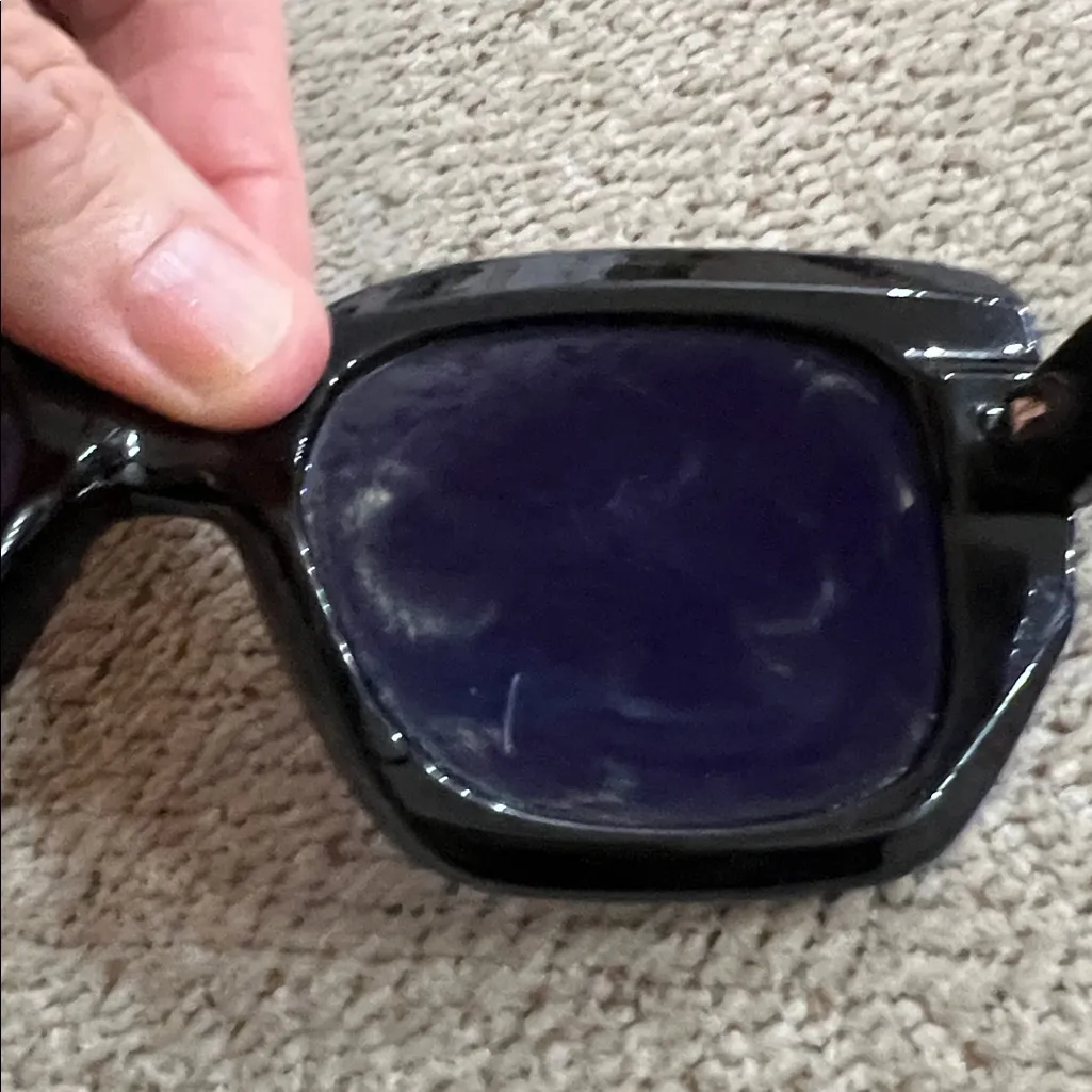 Frye Oversized Black Square Sunglasses Stud Detail 100% UV Protection - Image 8