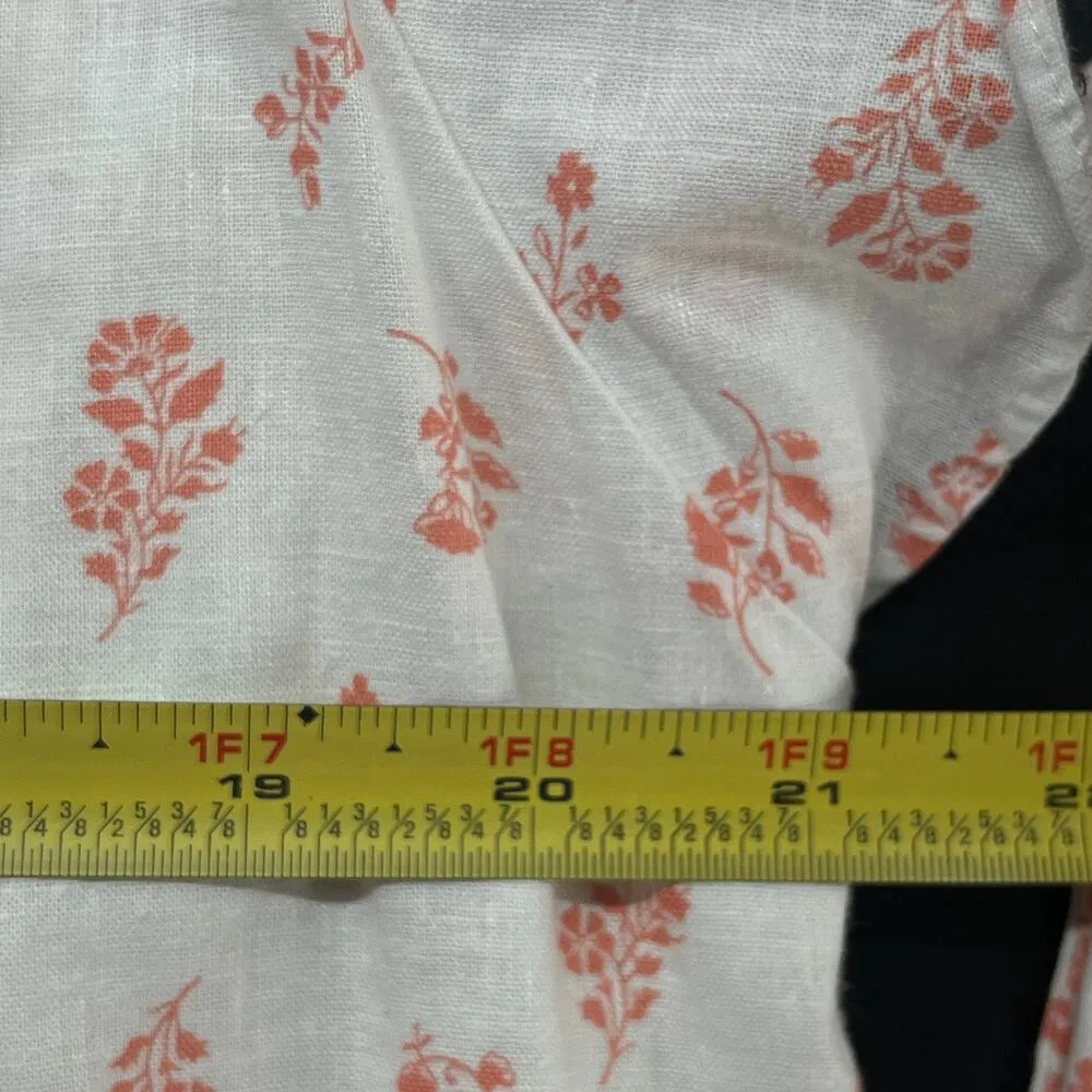 Gal Meets Glam Women's Linen Cotton Floral Block Print Della Shirt Dress Size 12 - Image 6