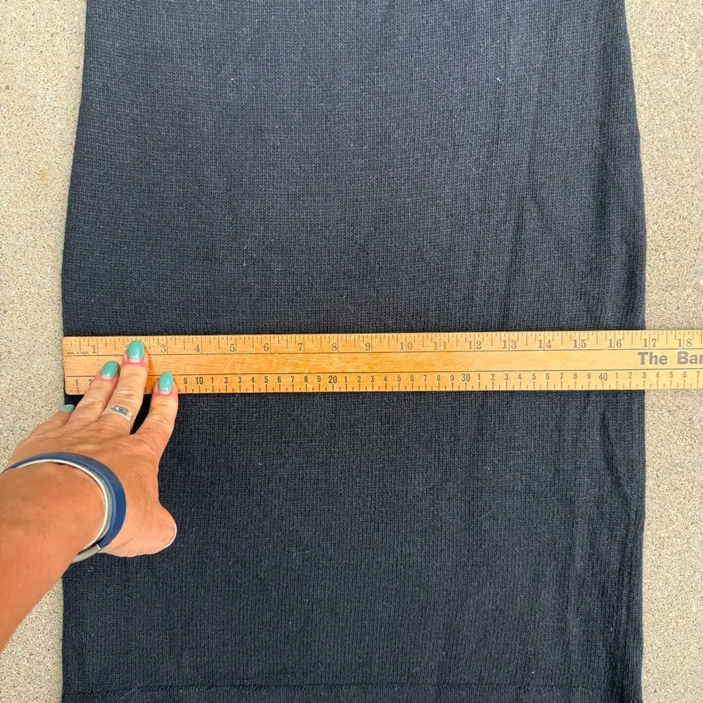 Vintage 80s 90s sarah taylor black silk angora beaded sweater dress midi MEDIUM - Image 10