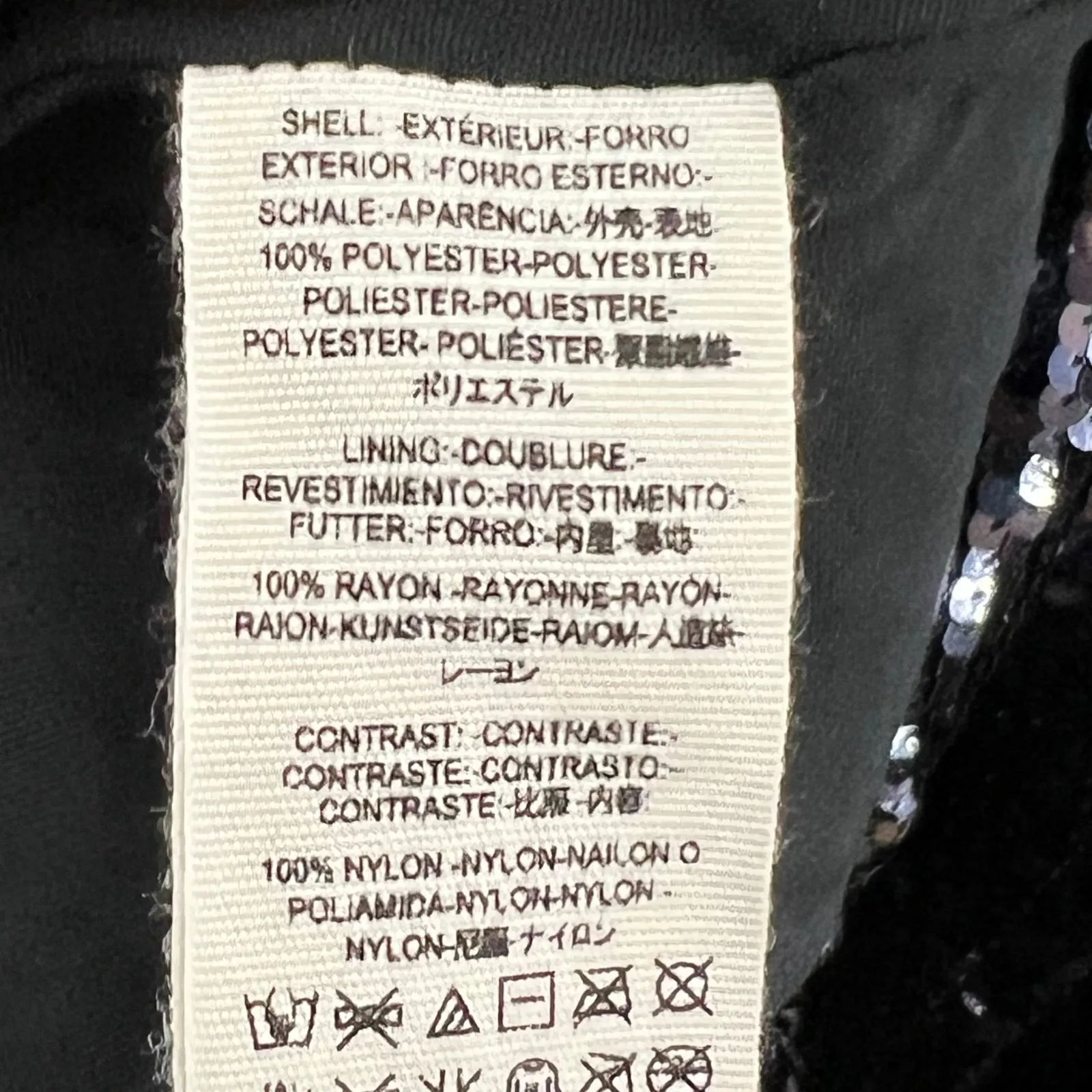 Free People Sequin Illusion Dress L Black Fit Flare Cocktail Goth Glam Showgirl - Image 13