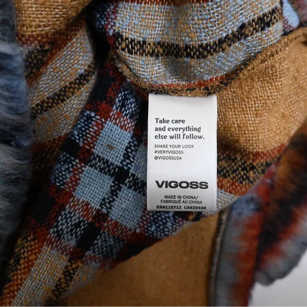 Vigoss Womens M Plaid Crop Shacket NEW - Image 10