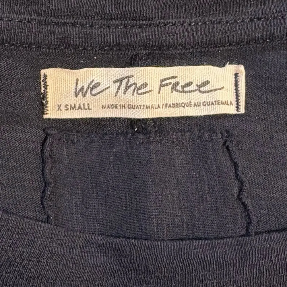 WE THE FREE Black Oversized Long Sleeve Round Neck Thumb Holes 100% Cotton Sz XS - Image 8