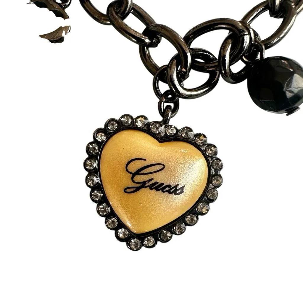 Guess Gunmetal Heart Charm Bracelet - Image 9