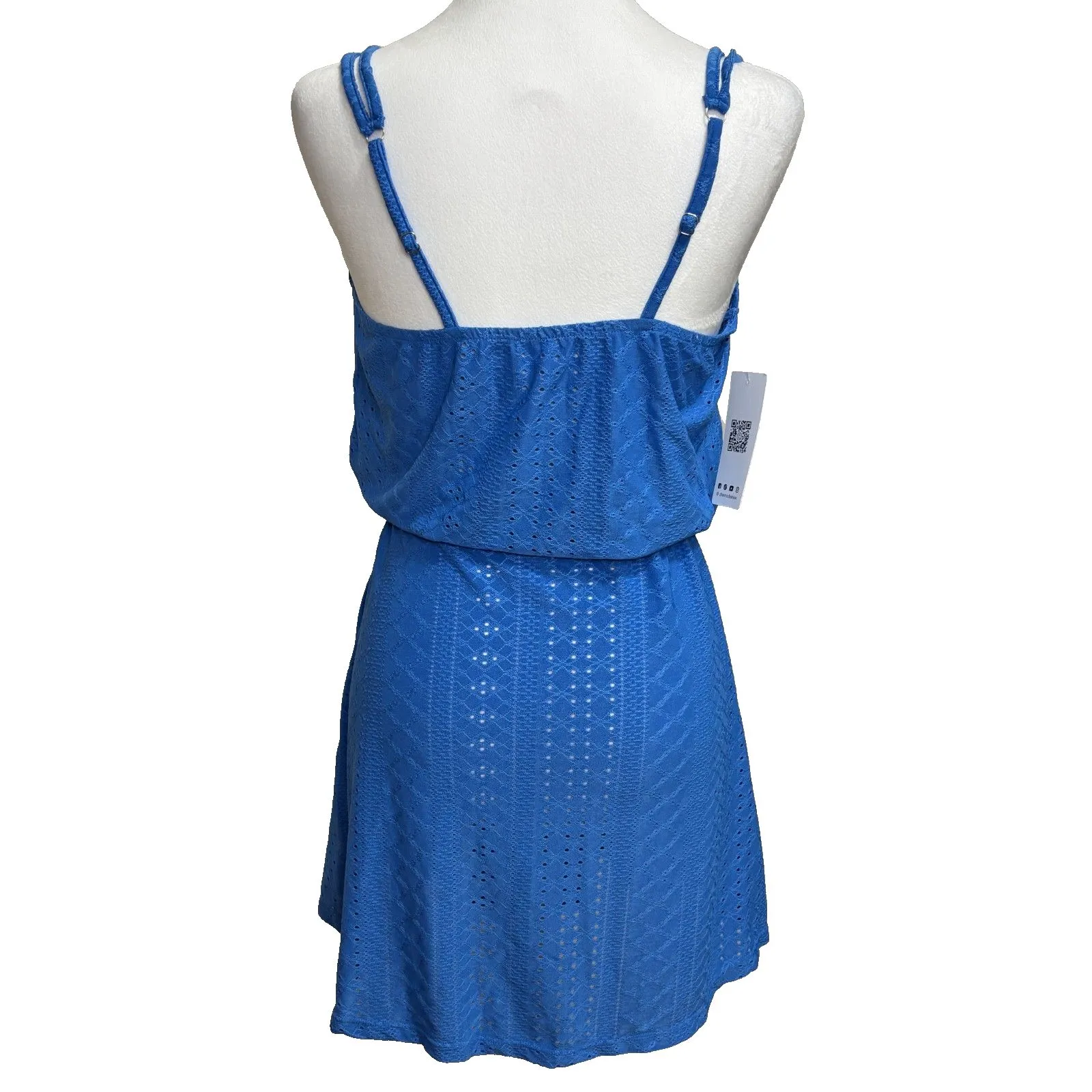 Charmo Swimsuit Cover up Women S Beach Coverup Eyelet Boho NWT Holiday Gift Blue - Image 6