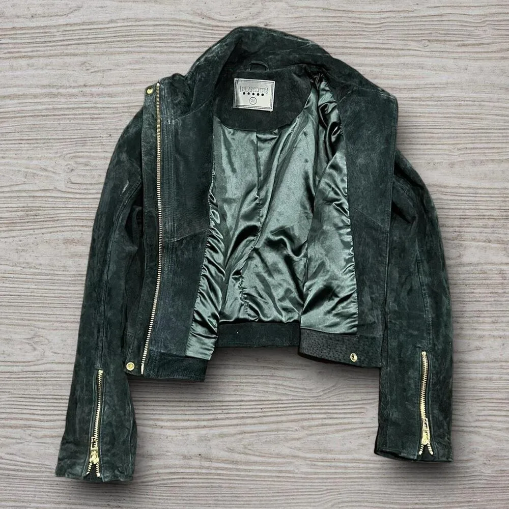 BLANK NYC ★  Blue Suade Motorcycle Leather Jacket ★ - Image 7