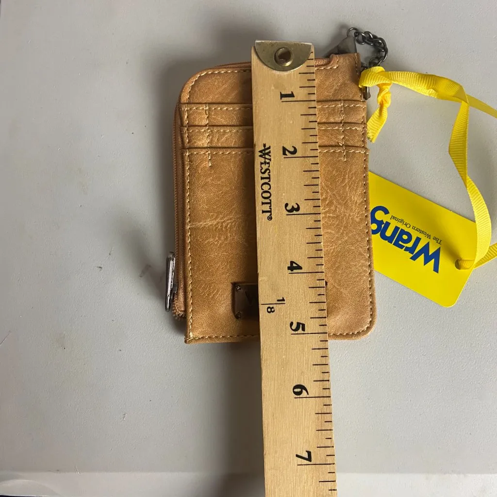 Wrangler Mini Wallet Small Zip Card Holder Case Neutral Tan Brown Western Boho - Image 6