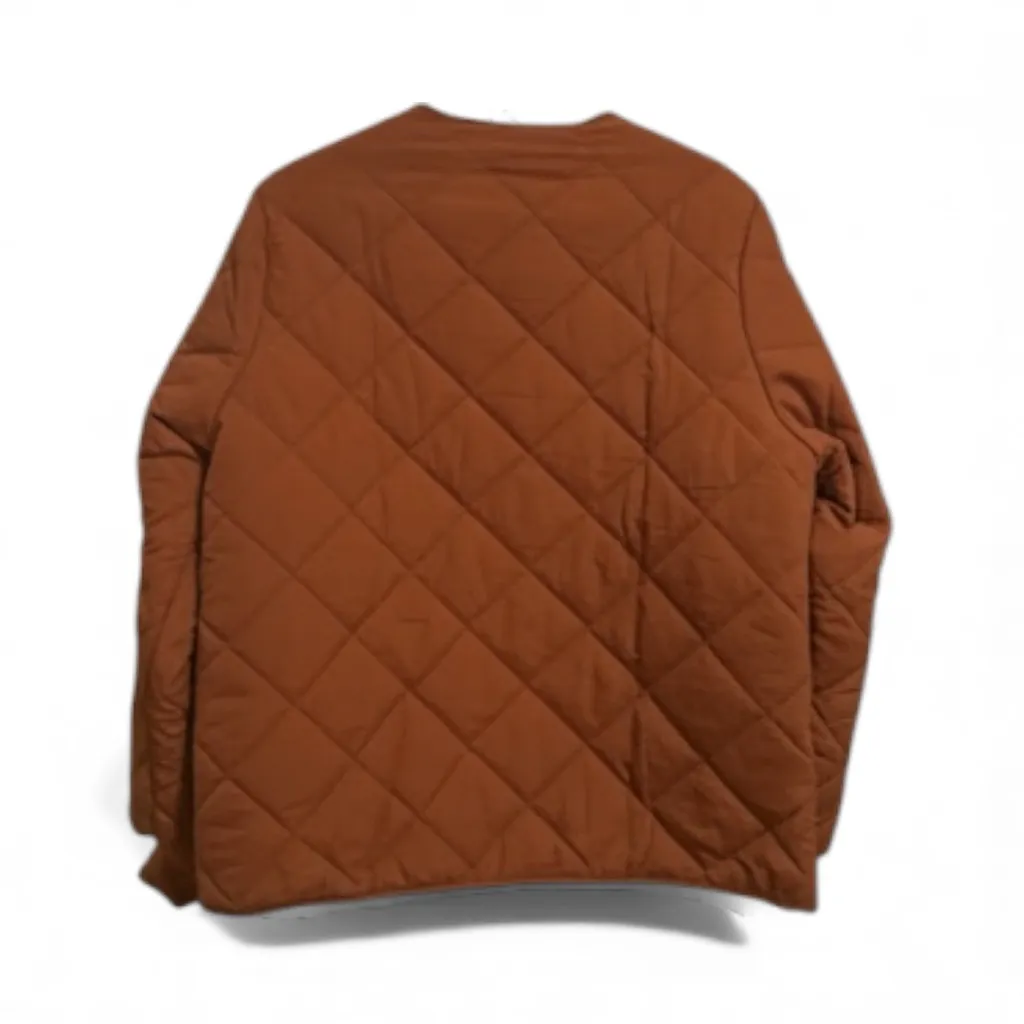 Quilted Brown Utility Jacket Size L - Image 6