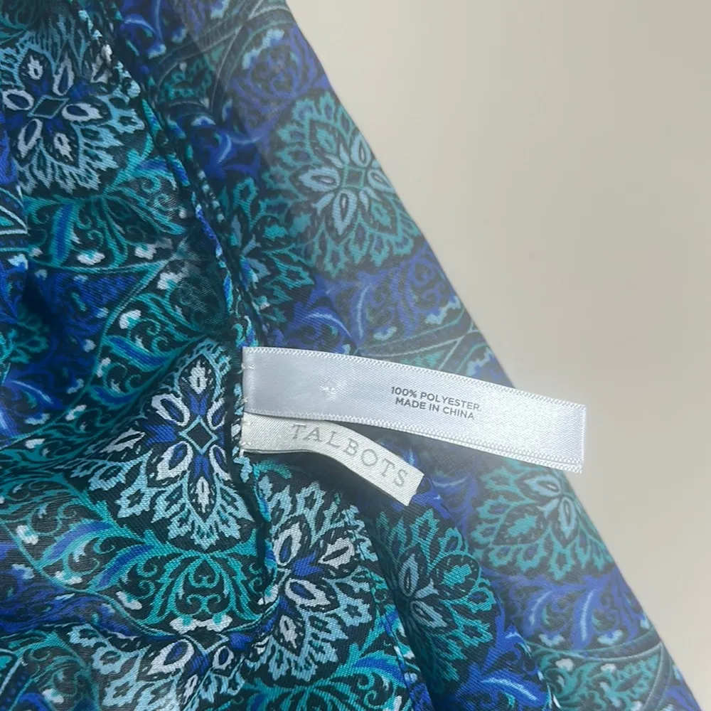 Talbots Kaleidoscope Patterned Blue‎ Green Infinity Scarf - Image 2