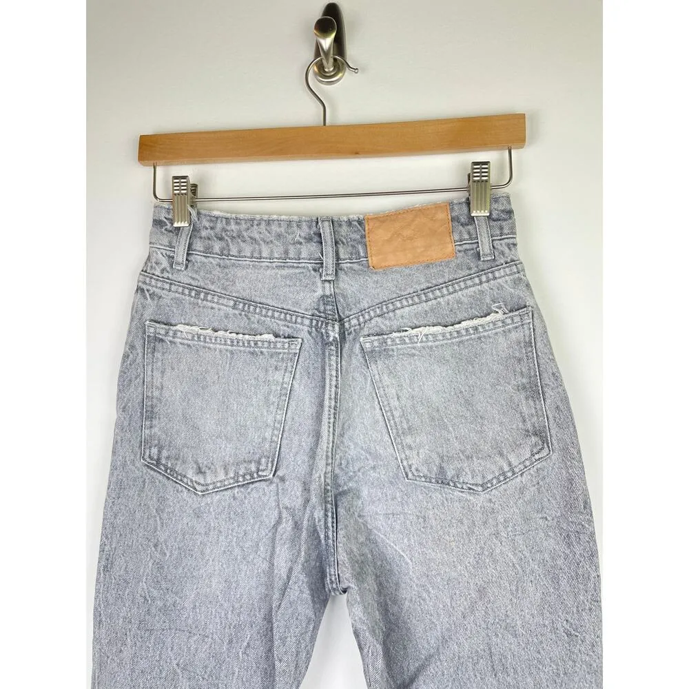 Zara Grey Heavyweight Denim Jeans w/ Distressing Size US 4, Eur 36 - Image 5
