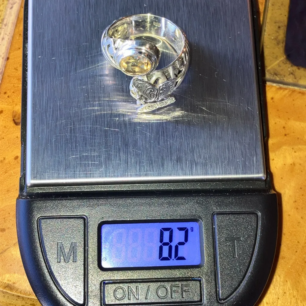 Brazilian Citrine Sterling Silver Butterfly Ring Size 7 - Image 9