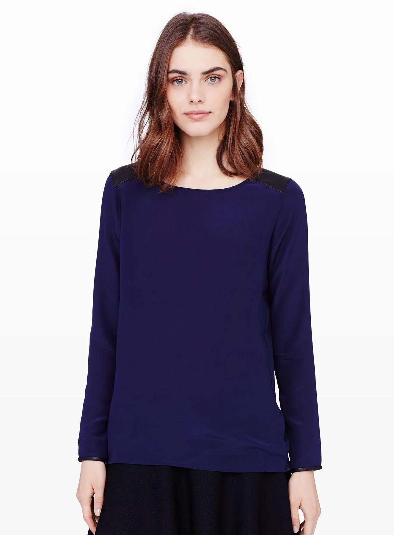 Natalia Silk Leather Blouse - Image 3