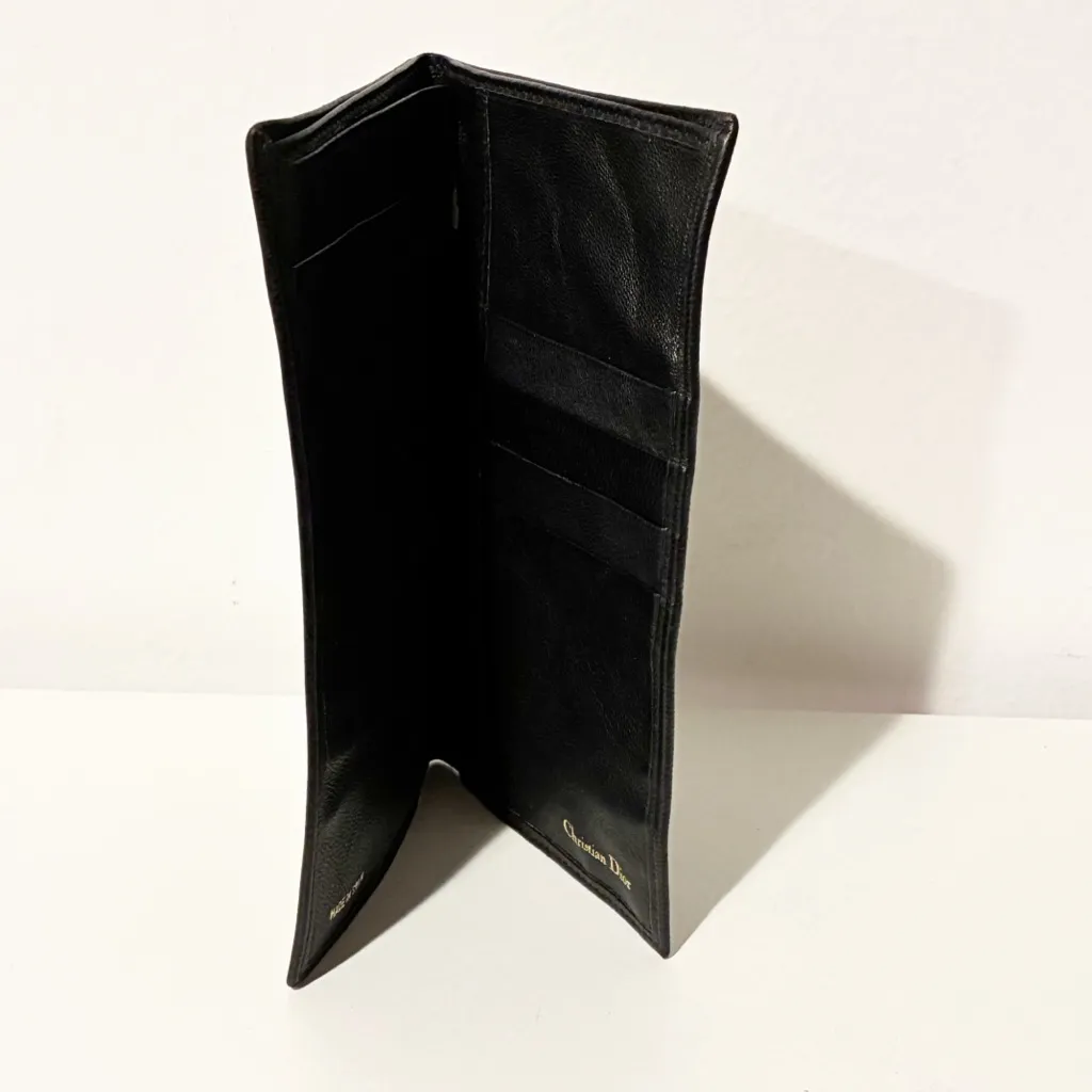 Christian Dior Black Soft Leather Made in Italy Multi Card Slot Card Holder - Image 3