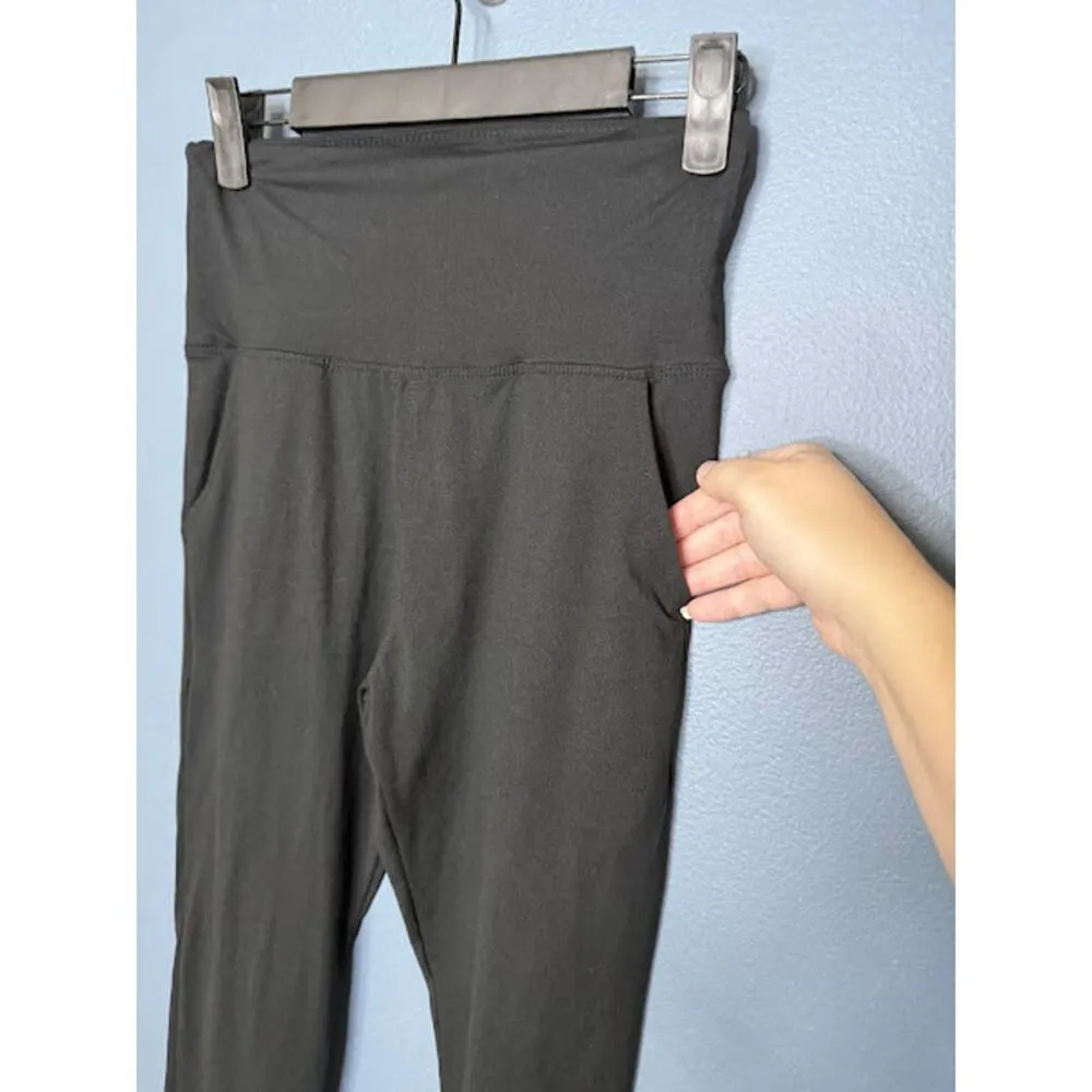 Women's Black Leggings Size Small/Medium High Waisted with Pockets Cozy Easy On - Image 4