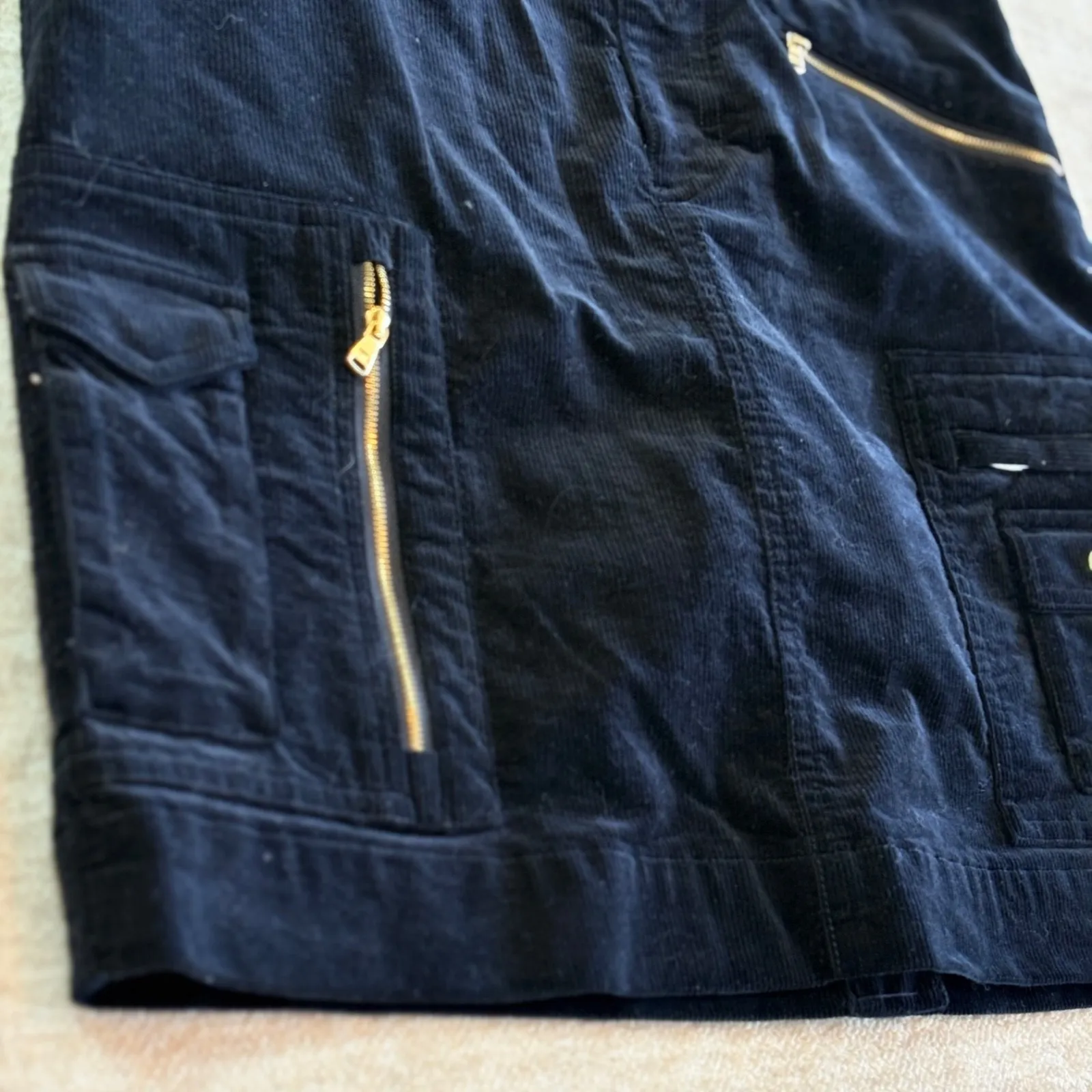 Ralph Lauren Golf Women Corduroy Skirt Skort Sz 4 Black Pockets Zipper Mini City - Image 2