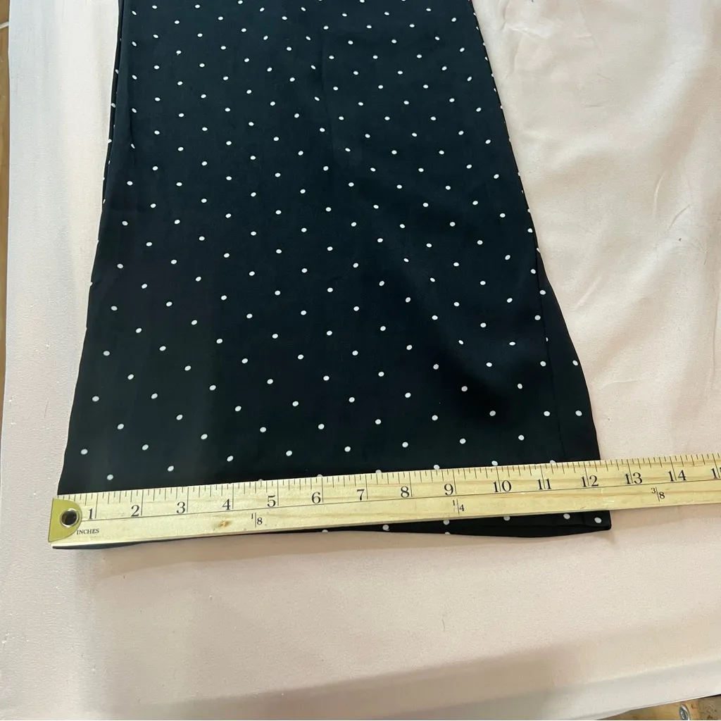 Adrienne Vittadini Black & White Polka Dot Wide Leg Pull On Pants Flowy Size 10 - Image 12