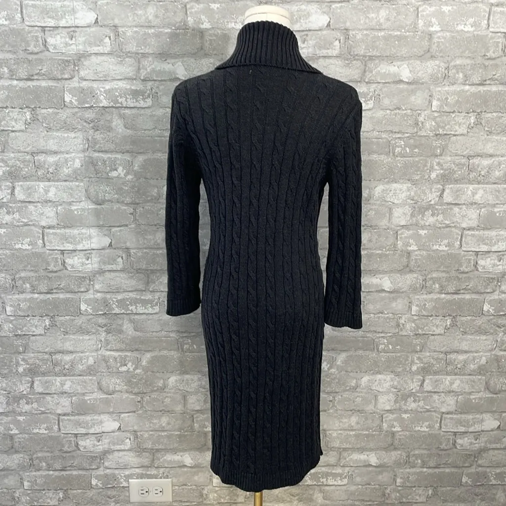 Calvin Klein Grey Cable Knit Sweater Dress - Image 4