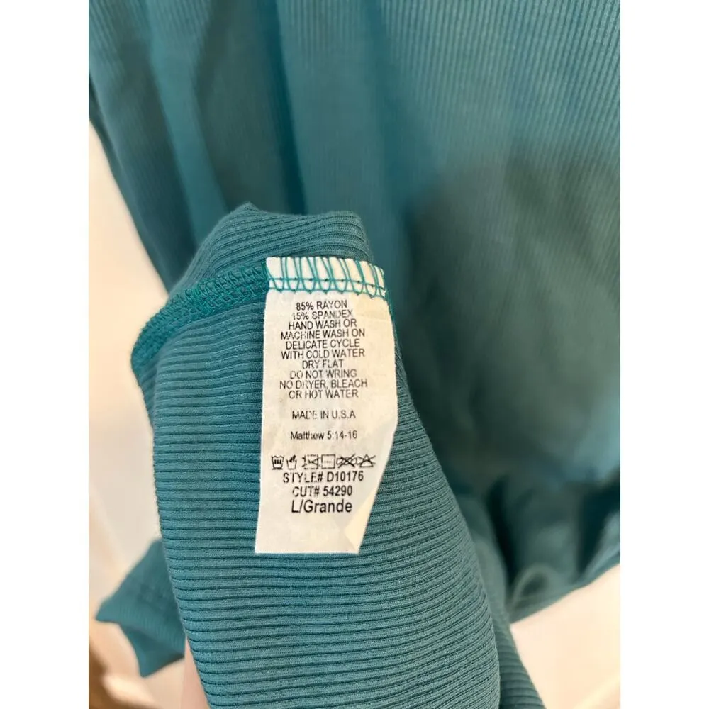 Cbrand turquoise short sleeve mini dress Blue Size L - Image 4