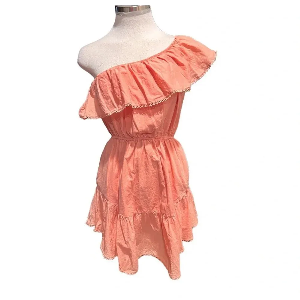 Free People Lovers Lane One-Shoulder Eyelet Minidress Women's Small - Image 2