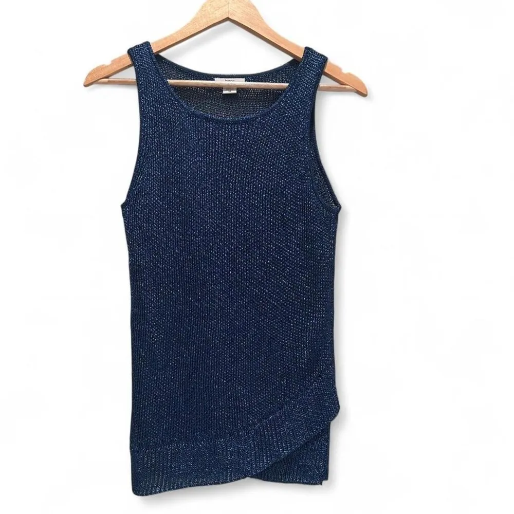 Bar III Navy Blue‎ Mesh Sleeveless Tank Top Sz Medium - Image 2