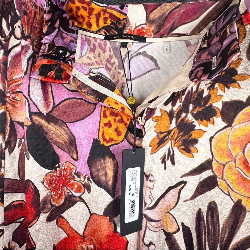 Kobi Halperin Multicolor Floral Pants Red Size 6 - Image 6