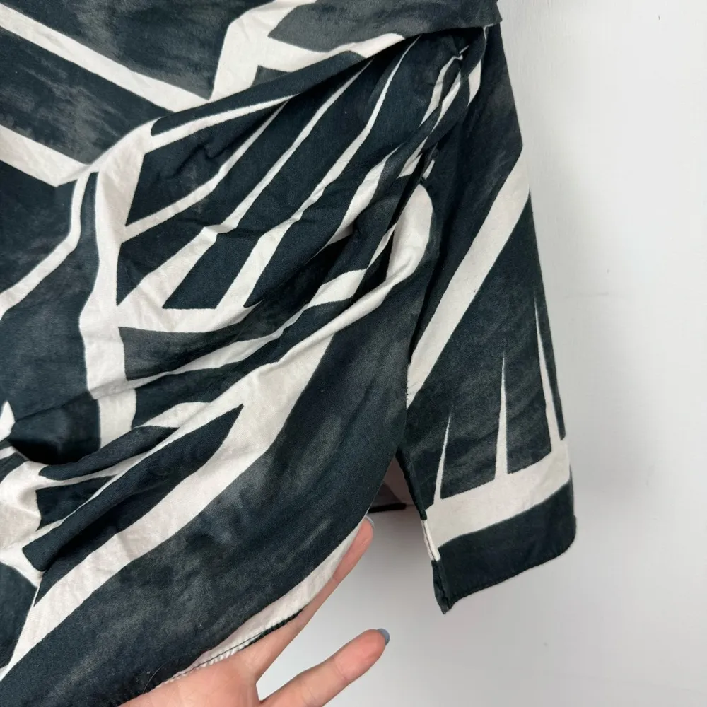 Zara Blogger Fav Draped Mini Skirt Sz XS Printed Asymmetrical Hem - Image 9