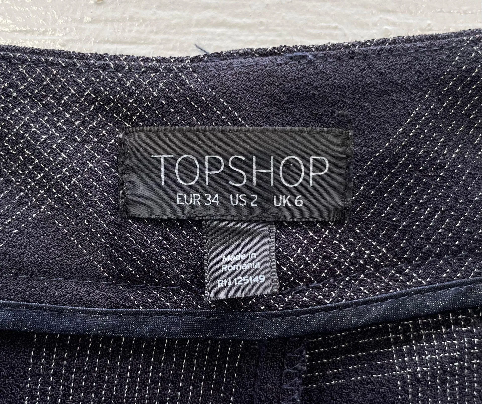 Check Mensy Trousers High Rise Plaid Pleated Pants Navy Blue Size 2 - Image 12