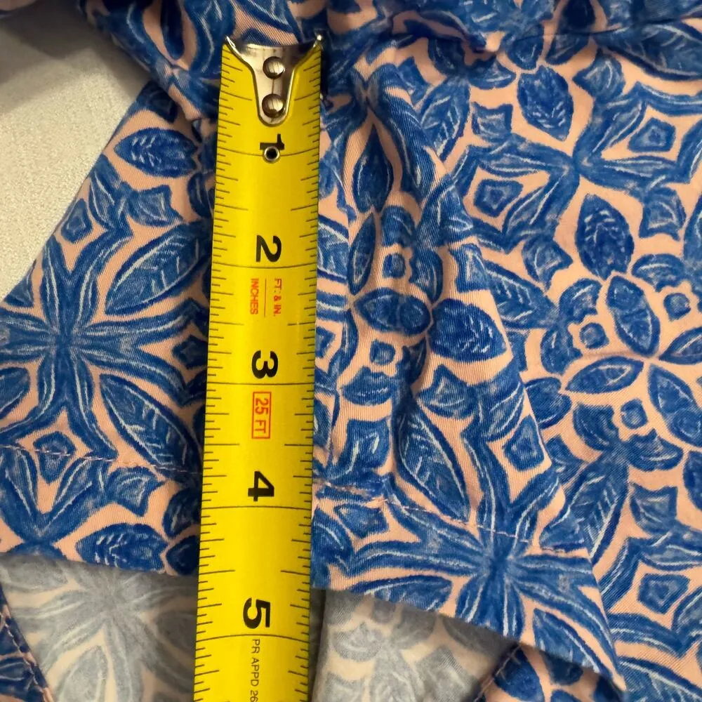 Caribbean Joe Blue and Pink Geometric Print Shorts Preppy Women’s Size 8 - Image 6