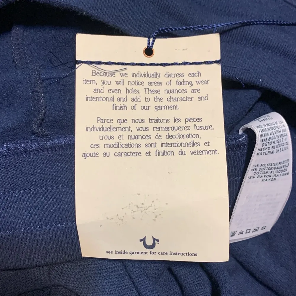 True Religion World Tour Jogger Sweatpants Navy Blue Women's Medium Brand New - Image 9