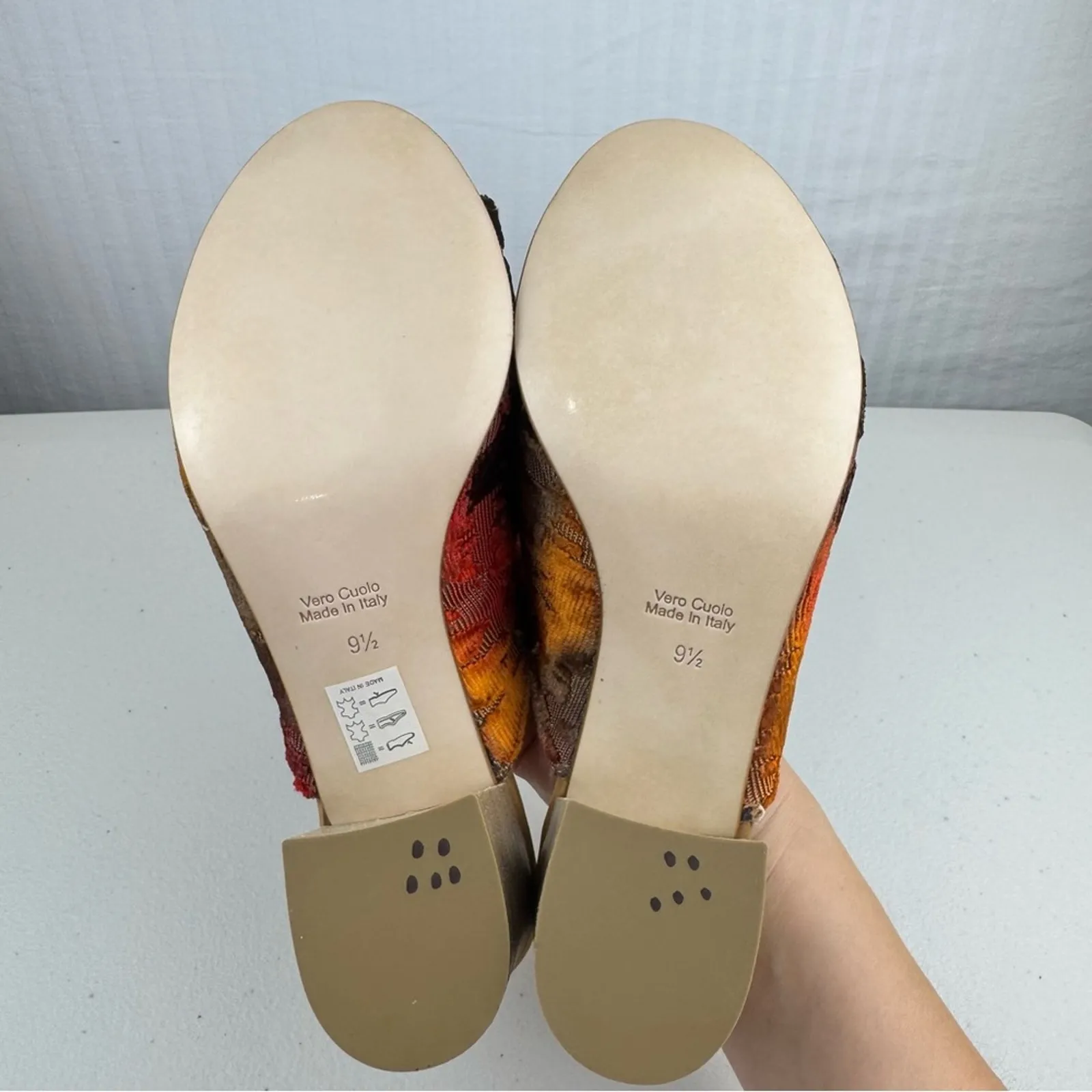 Firenze Studio Garbo Ombré Velvet Burnout Slip-On Mule Block Heel Size 9.5 Italy - Image 10