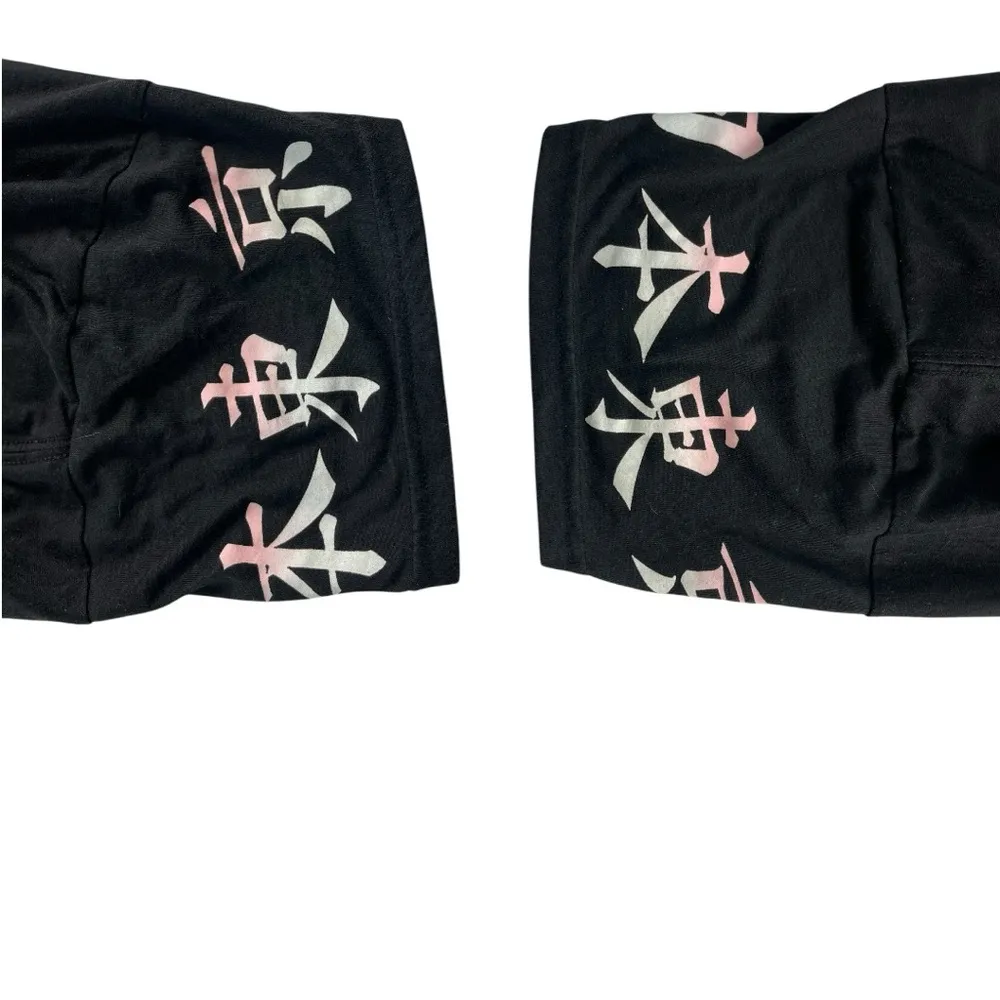 Weekend Warrior Black Japanese Graphic Short Sleeve T Shirt Women Large Cropped - Image 5