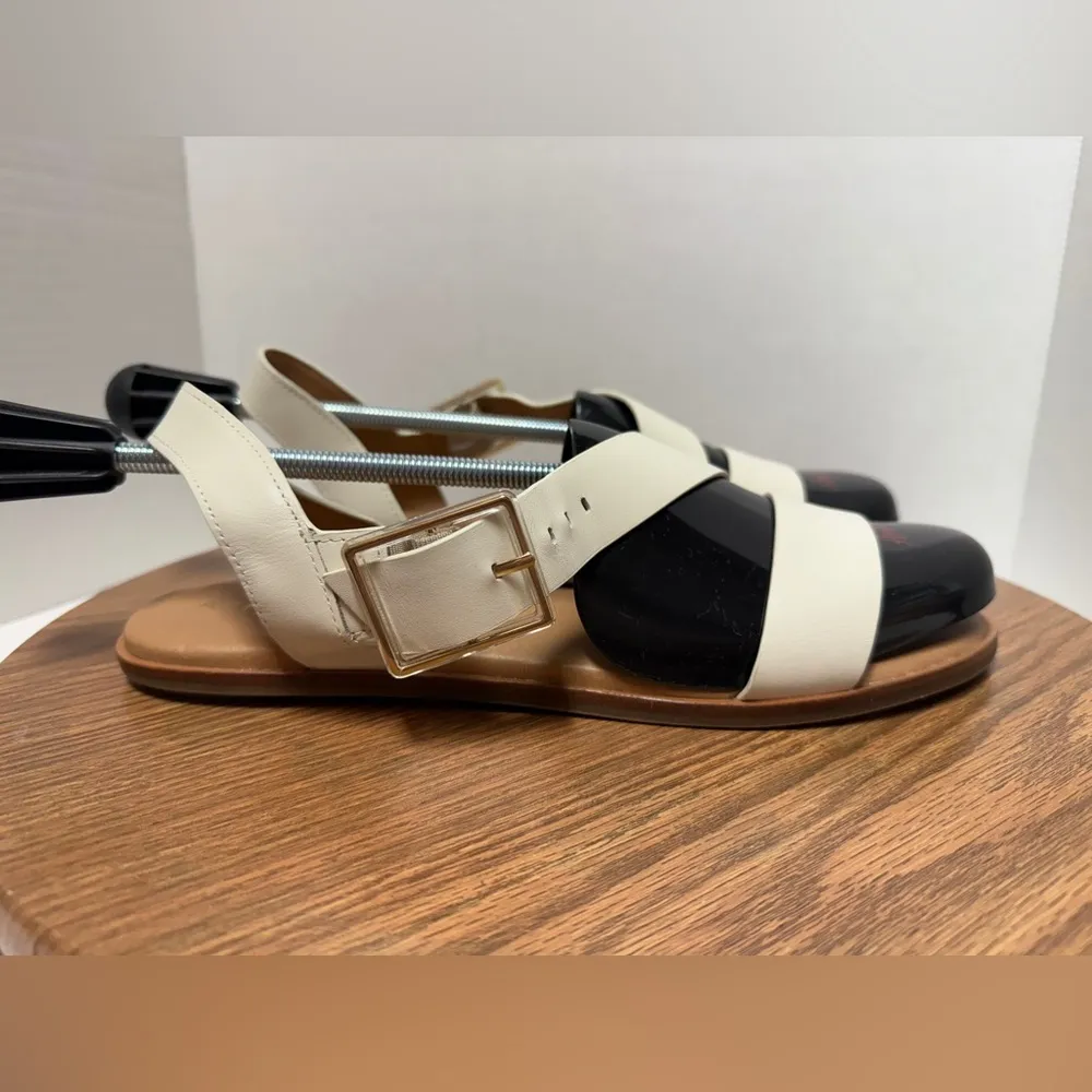 Aerosoles Lewis Off White Ankle Wrap Strap Sandals Buckle NWOT Size: 11 - Image 4
