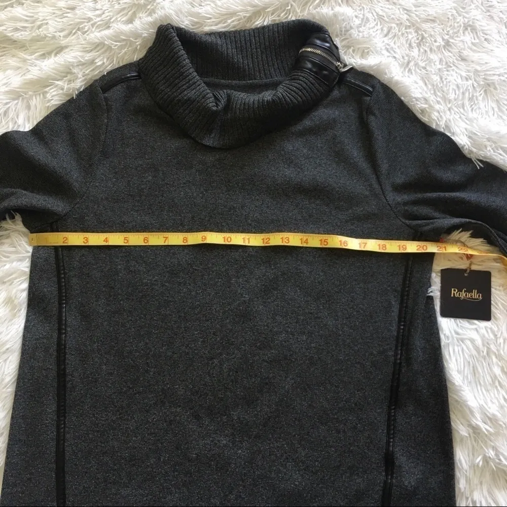 Rafaella zip neck Cowl Pullover sweater in dark gray size Large - Image 5