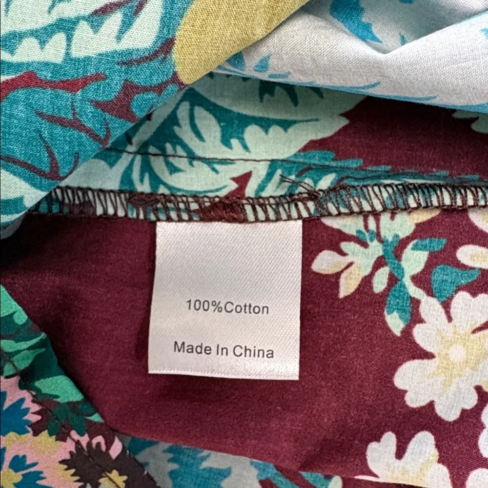 NWT Tuckernuck Oxblood Verdant Floral Alice Dress Brown Maxi 100% Cotton Large - Image 7