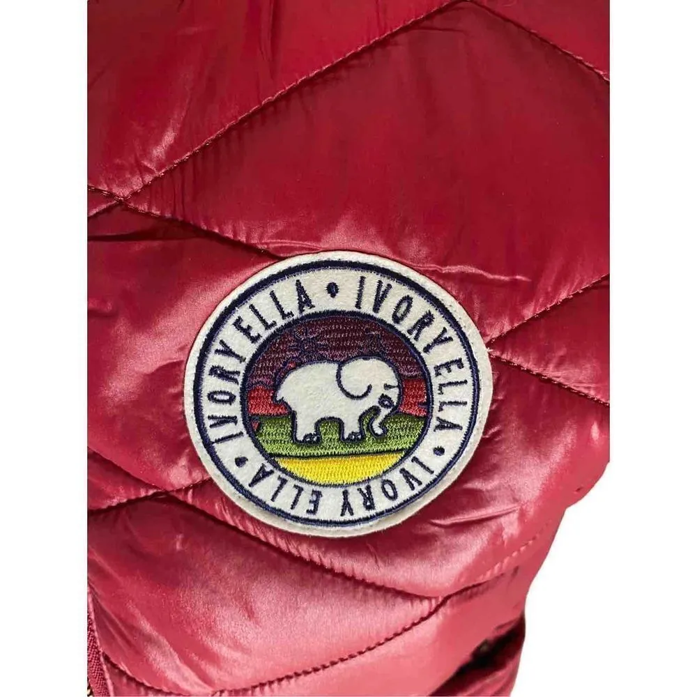 Ivory Ella maroon burgundy puffer vest size Medium - Image 3