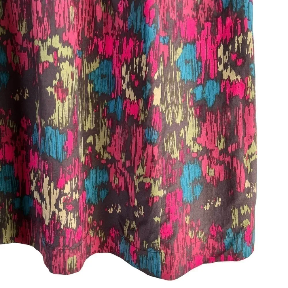 Halogen Silk Blend Babydoll Dress with Pockets in Colorful‎ Abstract Print, Sz 2 - Image 5