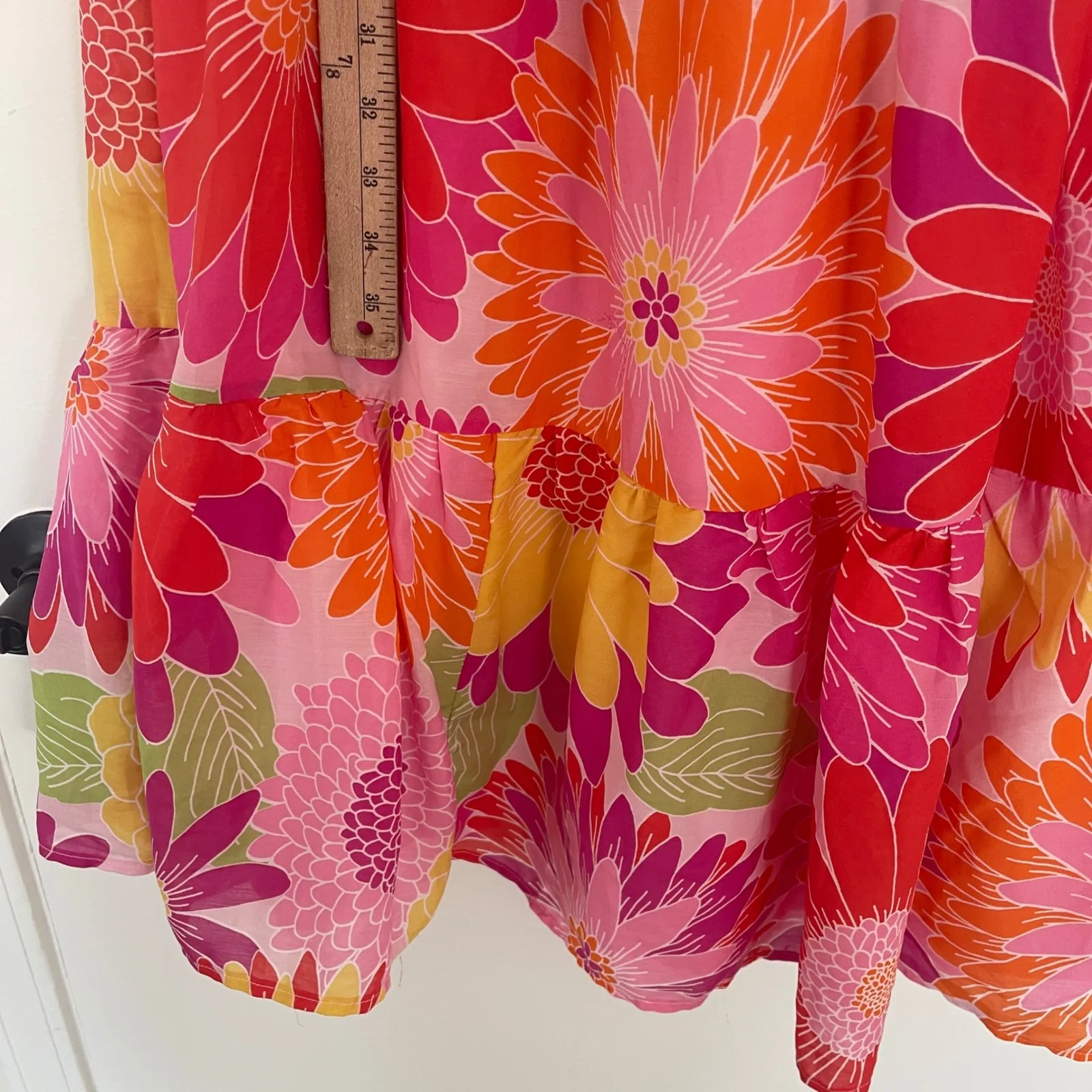 NWT J.Marie Women's Leilani One Shoulder Puffed Sleeve Tiered Midi Dress Size XS Pink - Image 9