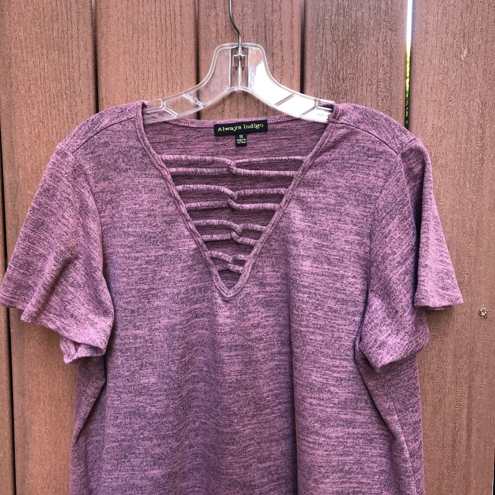 ALWAYS INDIGO pretty pinkish/lavender top - Image 2