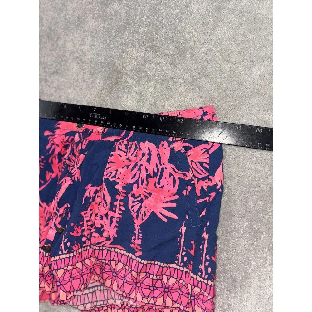 Lilly Pulitzer Katia Night‎ Indigo Blue Caw Shorts  Elastic Waist,  Sz. Xs - Image 7