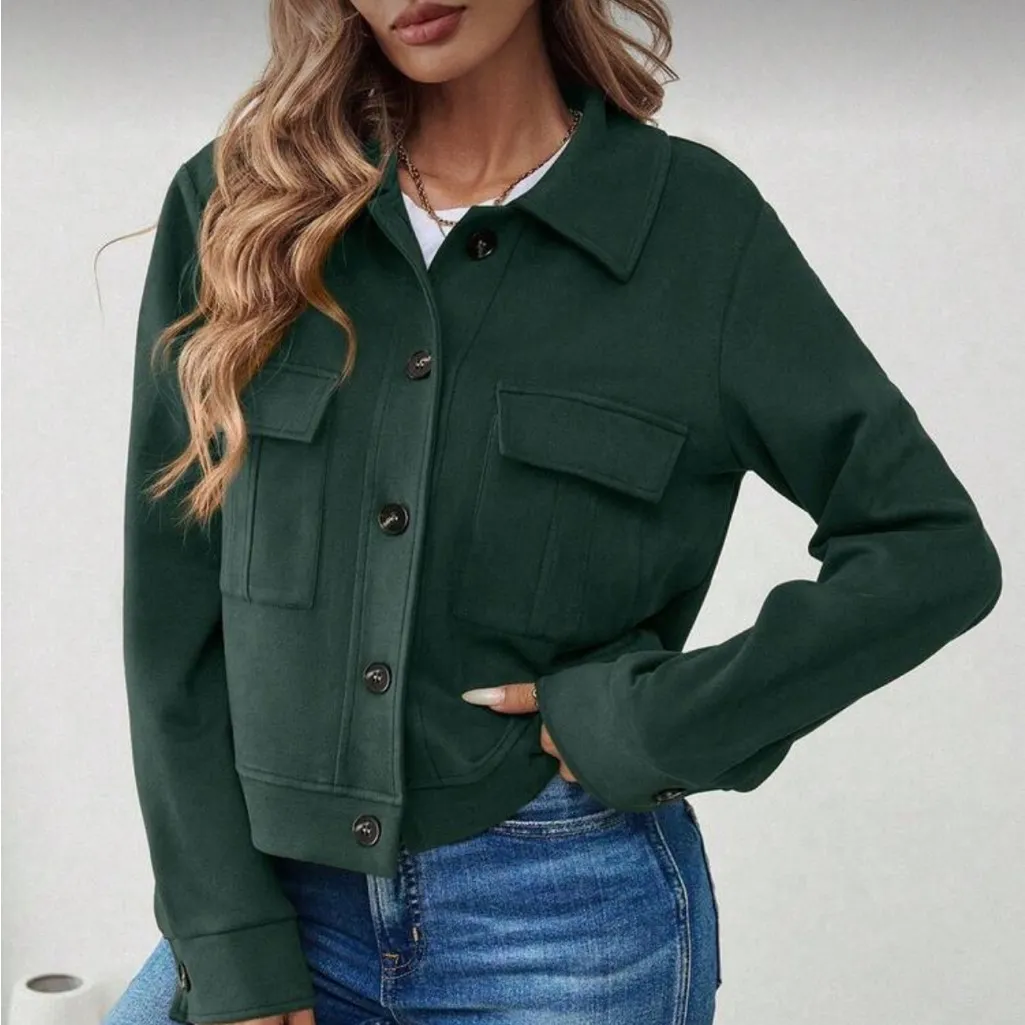 Stylish Green Teal Jacket NWOT Size M - Image 2