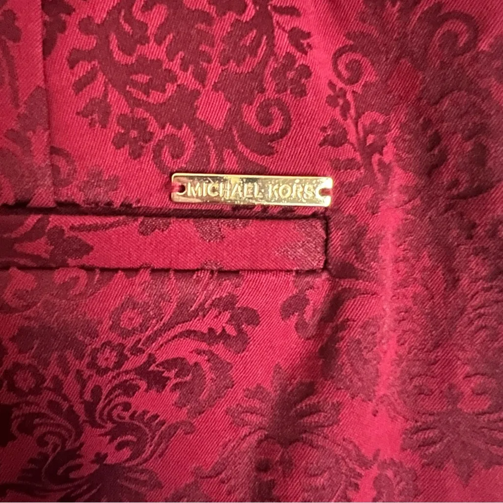 Michael Michael Kors Burgundy Patterned Dress Pants - Image 6